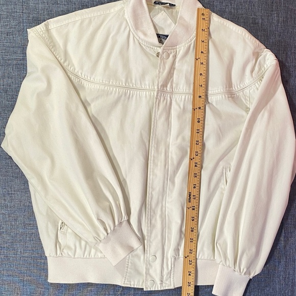 Knights Bridge For Men Vintage White Bomber Jacket Size 42-44 Harrington Style - Picture 10 of 11